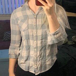 AERO Pale pink&grey Button Down Plaid